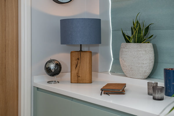 Oak Farmhouse Style Lamp (shade not included)