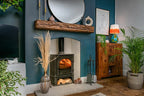 Rustic Reclaimed Style Dark Oak Fireplace Beam For Plasterboard Walls