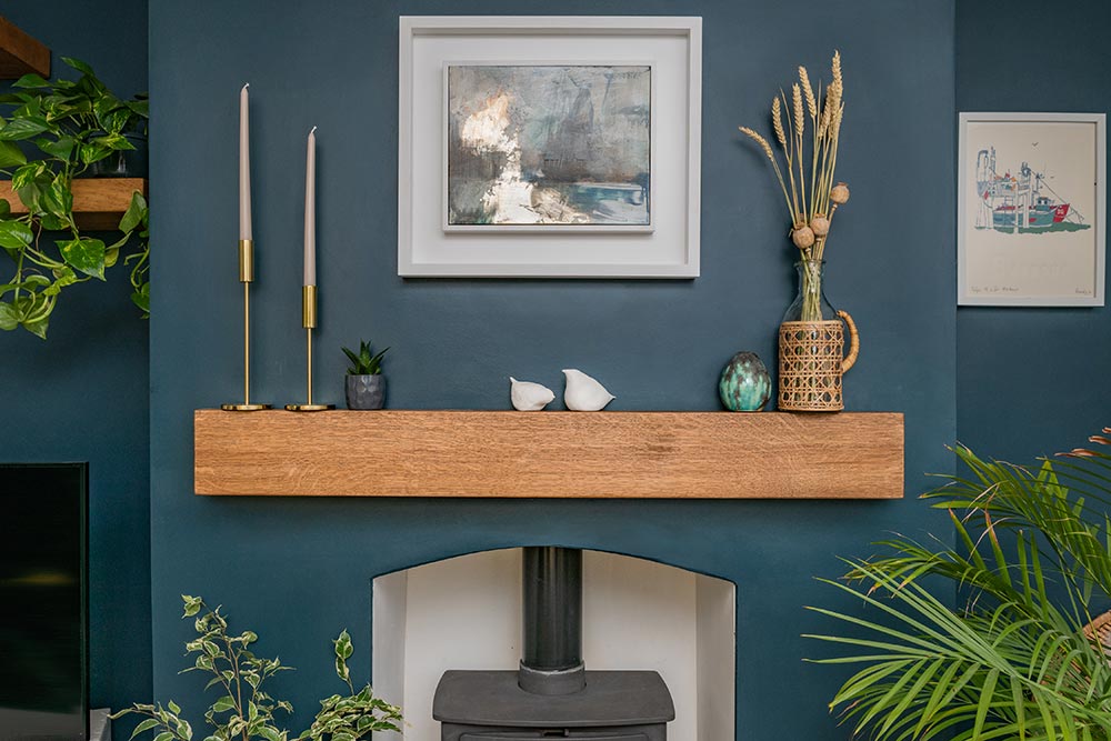 The Contemporary Clean Lined Dark Oak Fireplace Beam
