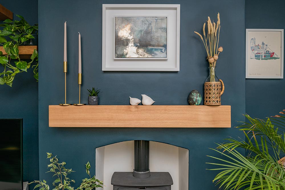 The Contemporary Clean Lined Natural Oak Fireplace Beam