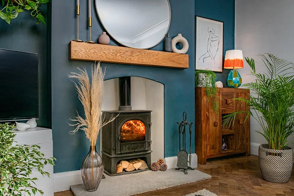 The Contemporary Clean Lined Warm Oak Fireplace Beam