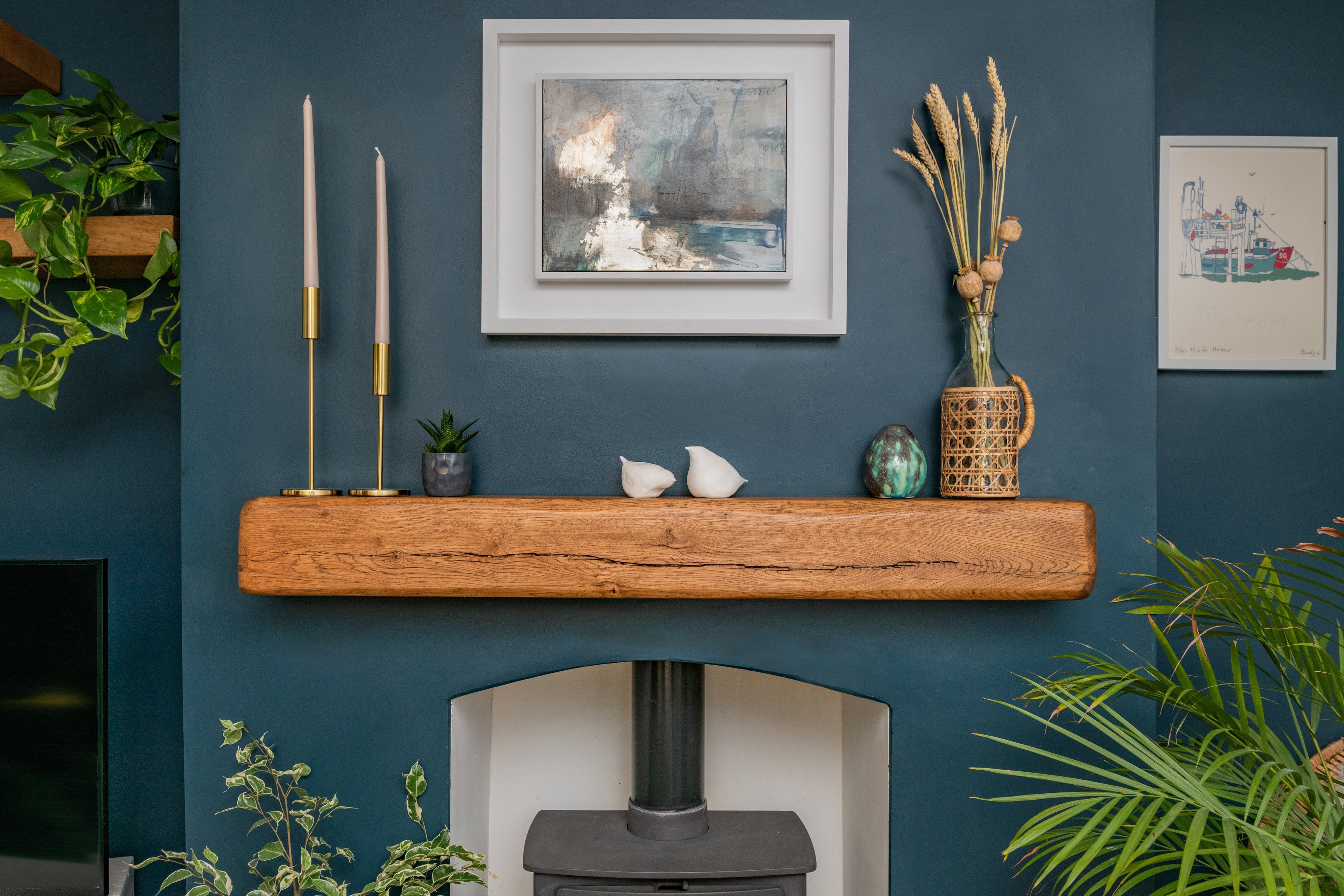 The Farmhouse Dark Oak Fireplace Beam For Plasterboard Walls