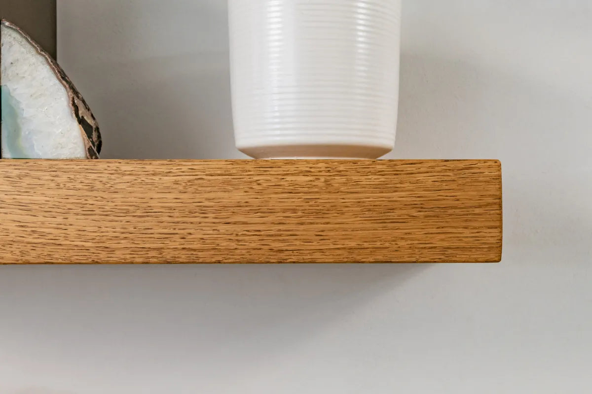 Thick Contemporary Clean Lined – Dark Oak Floating Shelves