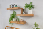 Thick Contemporary Clean Lined – Natural Oak Floating Shelves