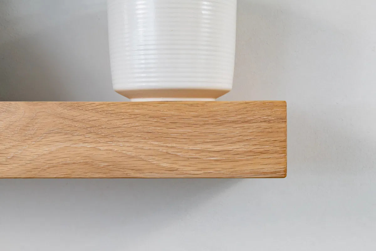 Thick Contemporary Clean Lined – White Oak Floating Shelves