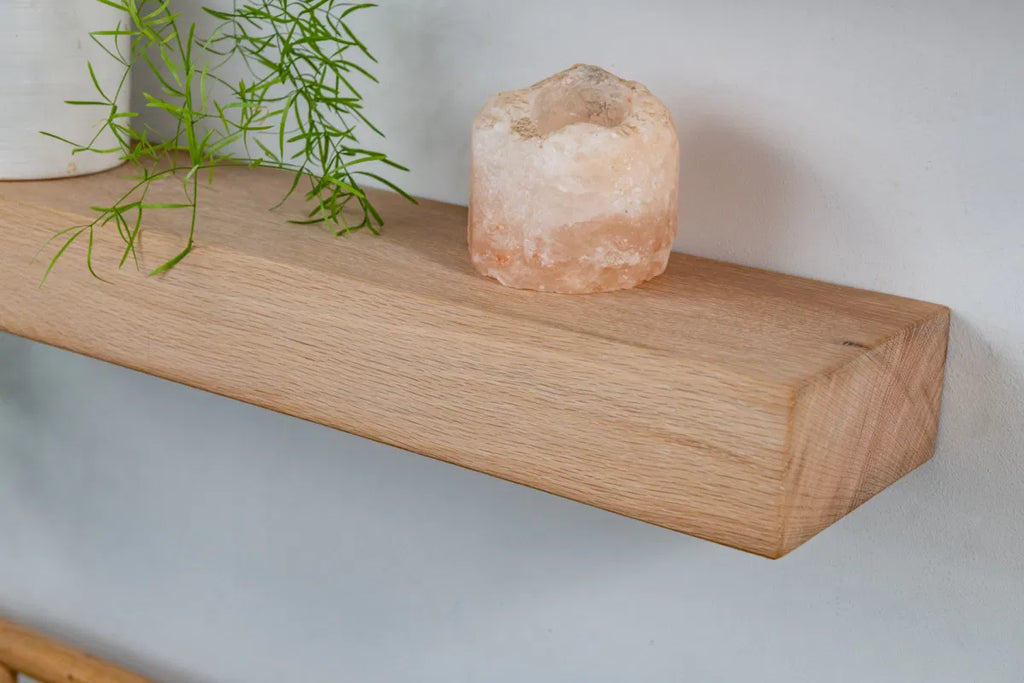 Thick Contemporary Clean Lined – White Oak Floating Shelves