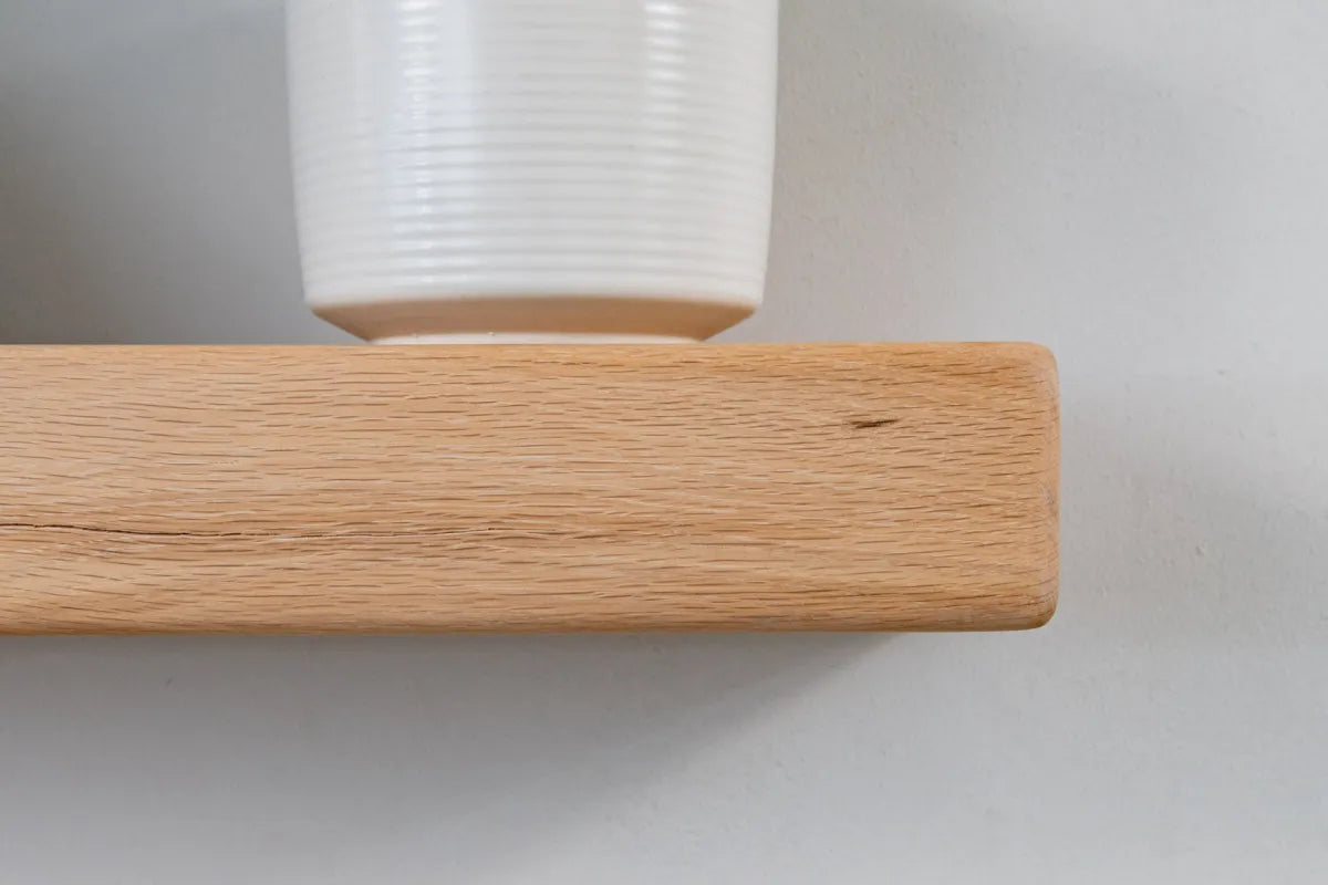Thick Country Cottage  – White Oak Floating Shelves