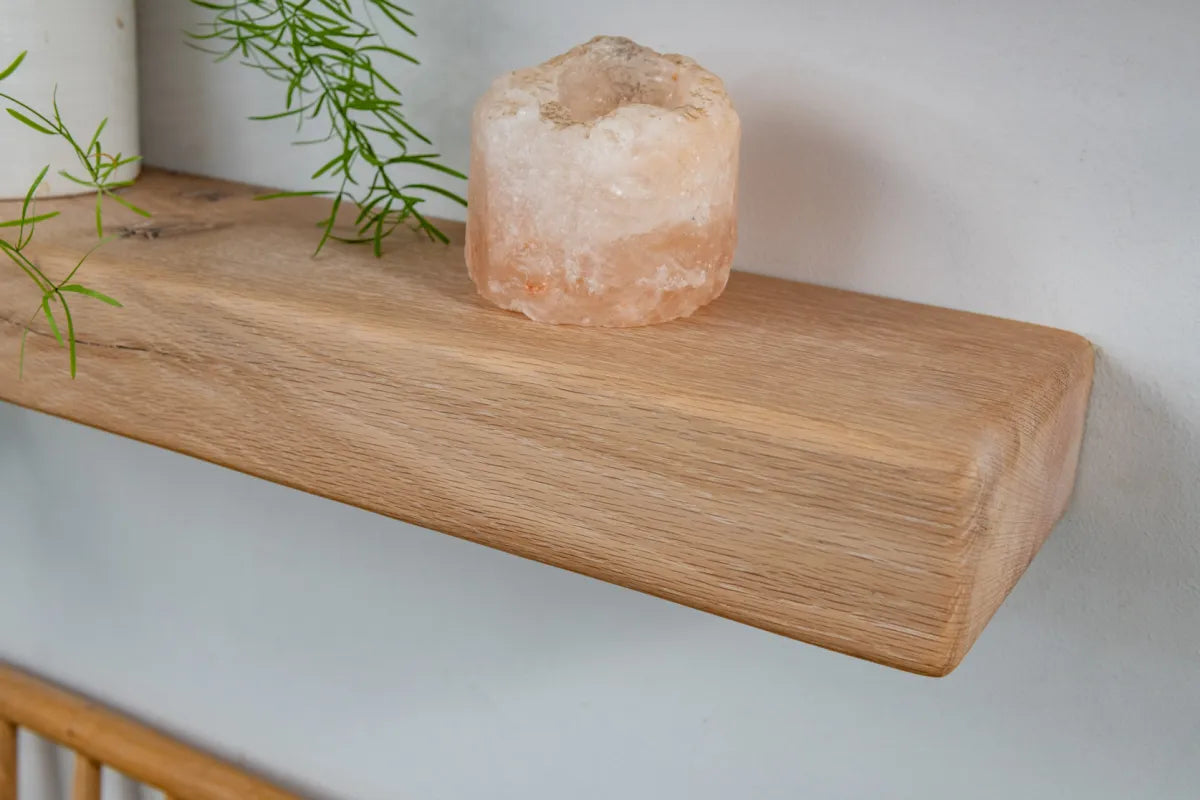 Thick Country Cottage  – White Oak Floating Shelves