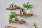 Thick Rustic Reclaimed Style – Dark Oak Floating Shelves