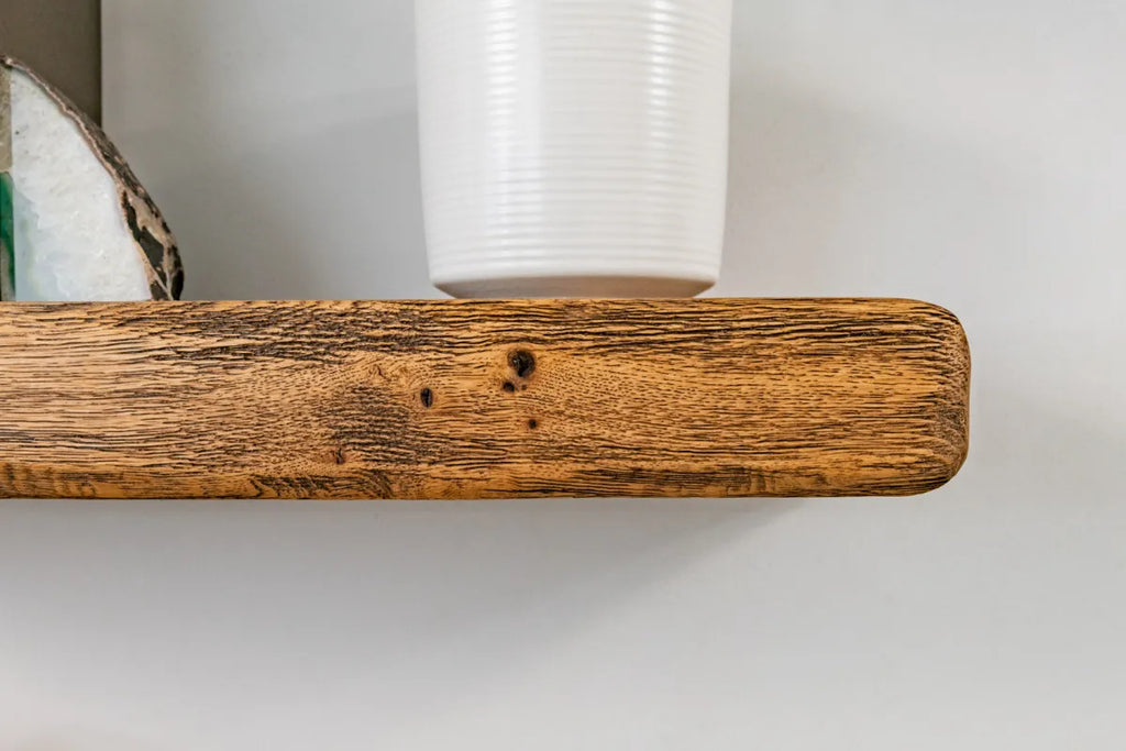 Thick Rustic Reclaimed Style – Dark Oak Floating Shelves