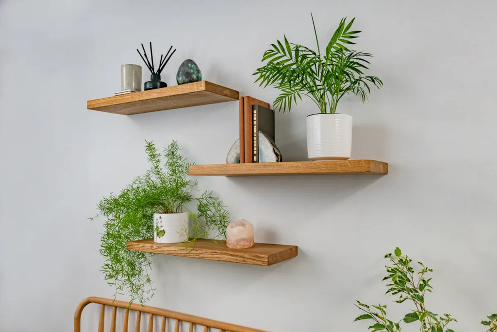 Thin Contemporary Clean Lined  – Dark Oak Floating Shelves