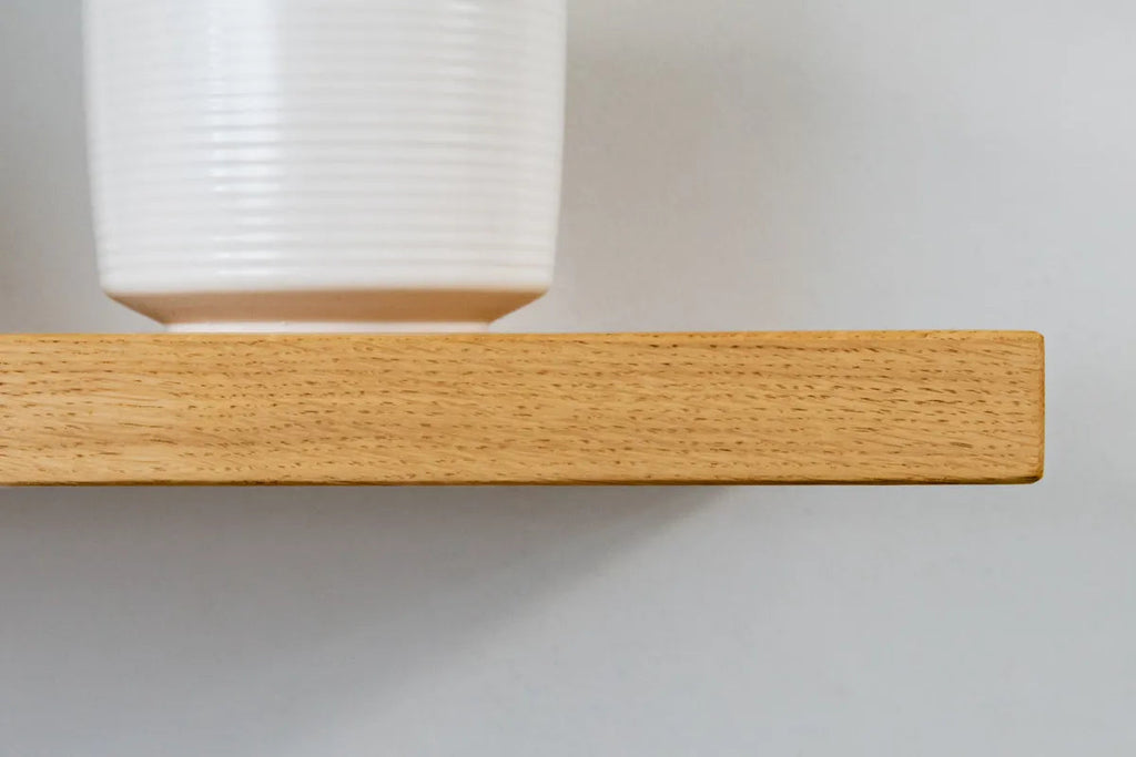 Thin Contemporary Clean Lined – Natural Oak Floating Shelves For Plasterboard Walls