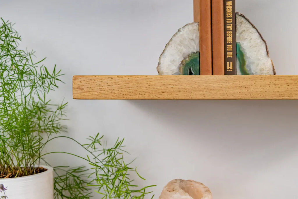 Thin Contemporary Clean Lined – Natural Oak Floating Shelves For Plasterboard Walls