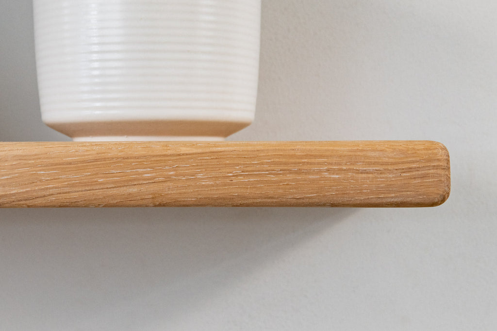 Thin Country Cottage – White Oak Shelves For Plasterboard Walls