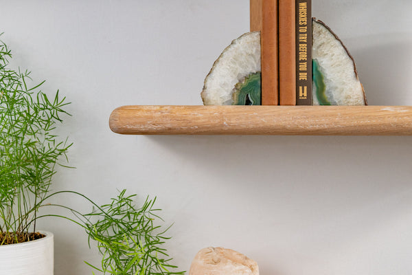 Thin Farmhouse – White Oak Shelves For Plasterboard Walls