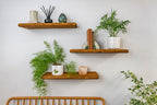 Thin Rustic Reclaimed Style– Dark Oak Shelves For Plasterboard Walls