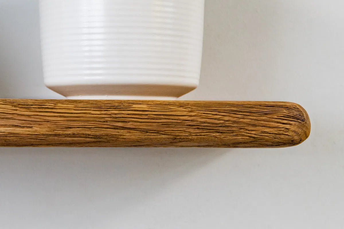 Thin Rustic Reclaimed Style– Dark Oak Shelves For Plasterboard Walls