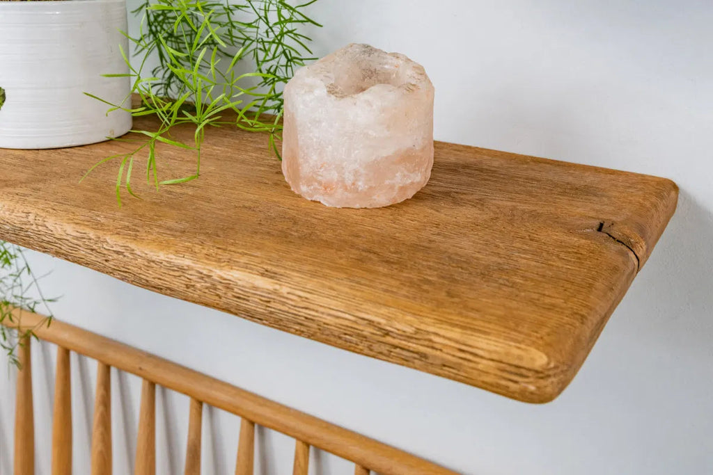 Thin Rustic Reclaimed Style– Warm Oak Shelves For Plasterboard Walls